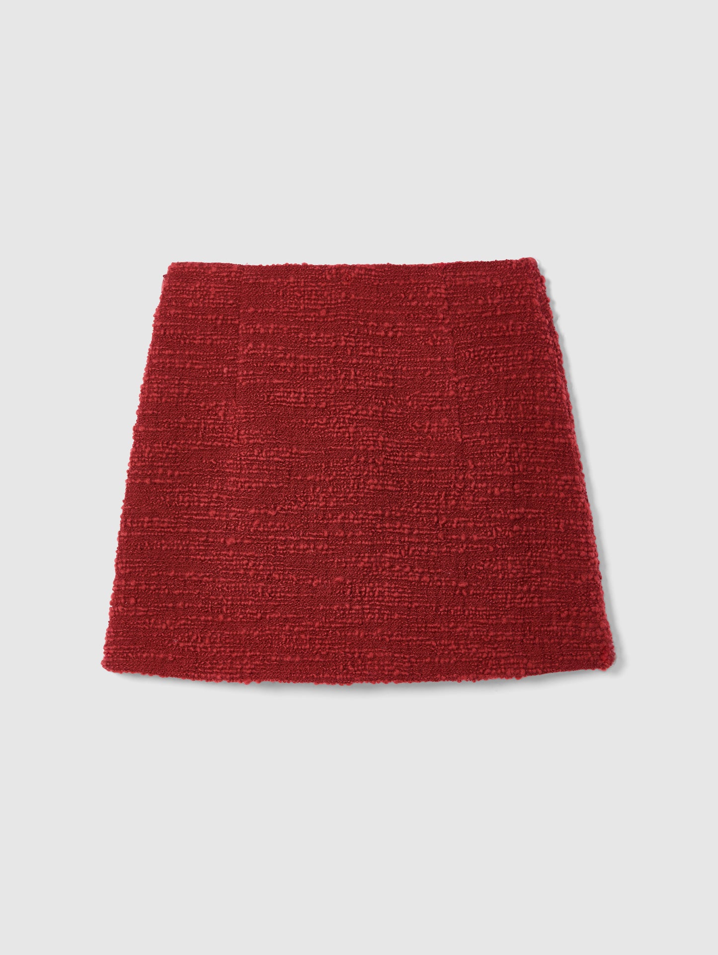 VERA TWEED MINI SKIRT IN BERRY RED