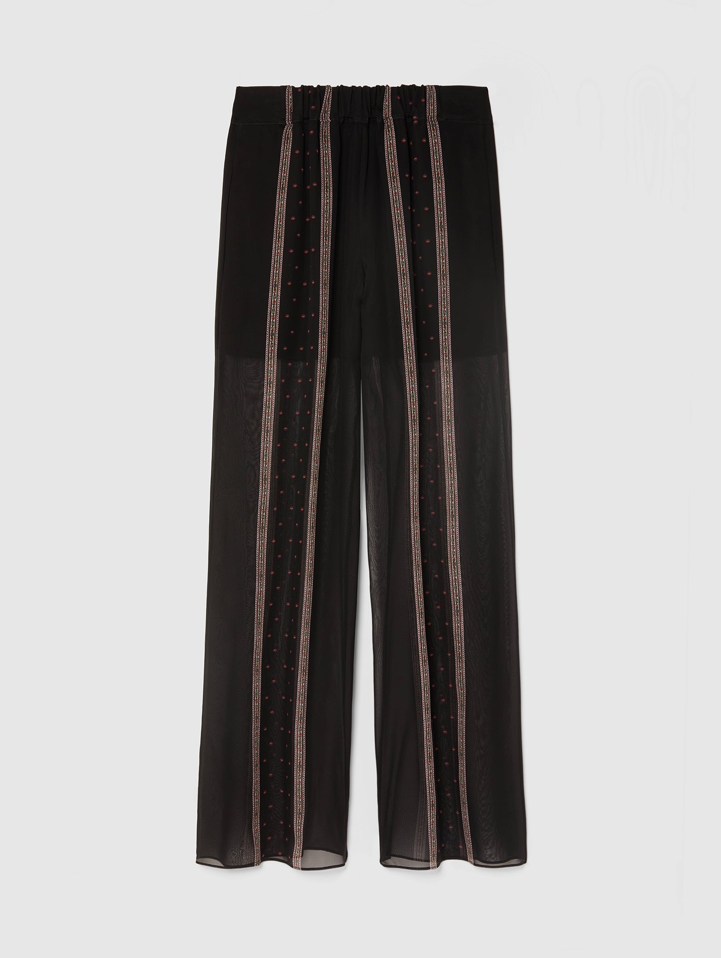 SILK STRIPE PALAZZO TROUSERS