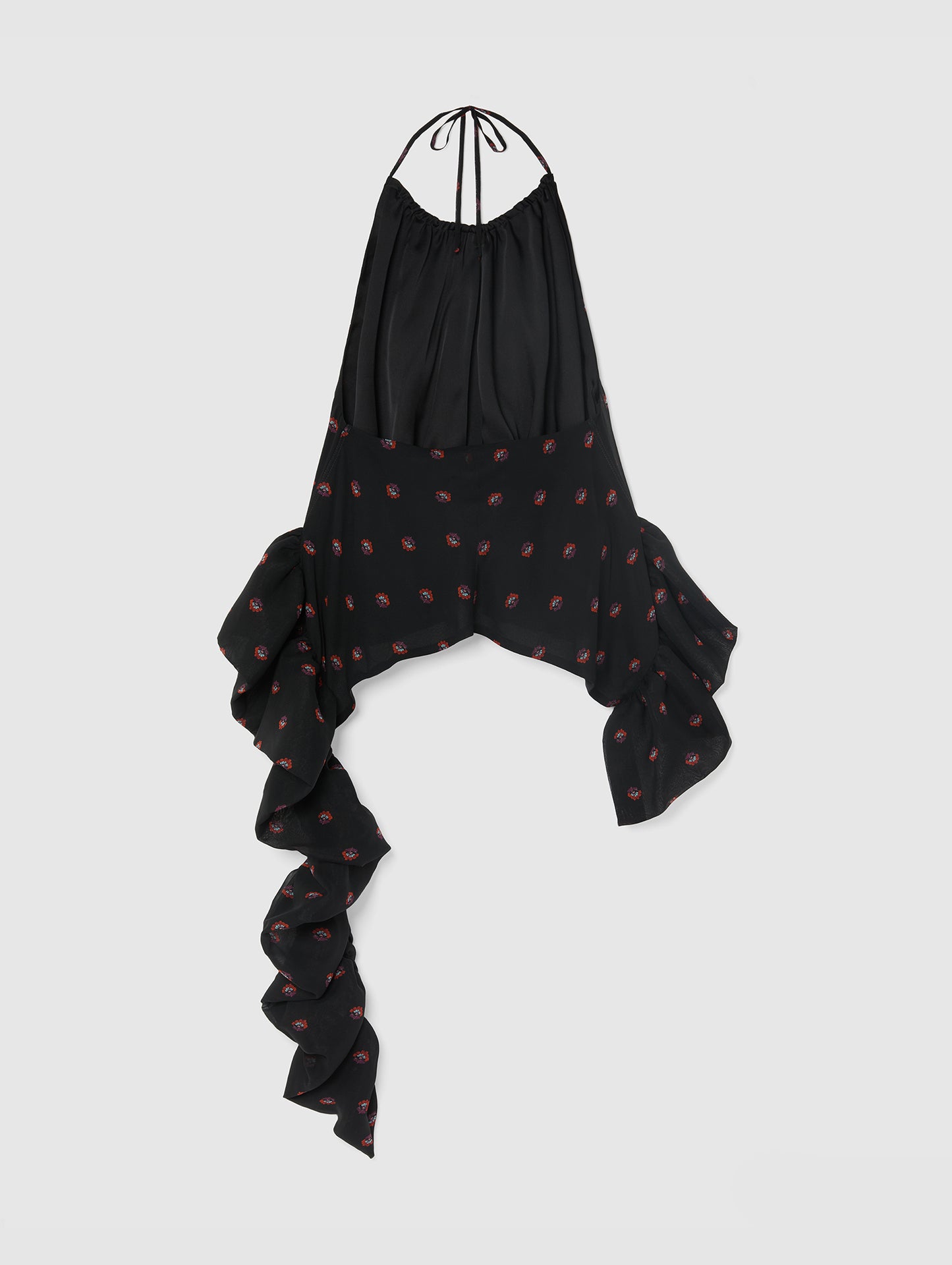 TAMARA PEPLUM TOP BLACK PRINT