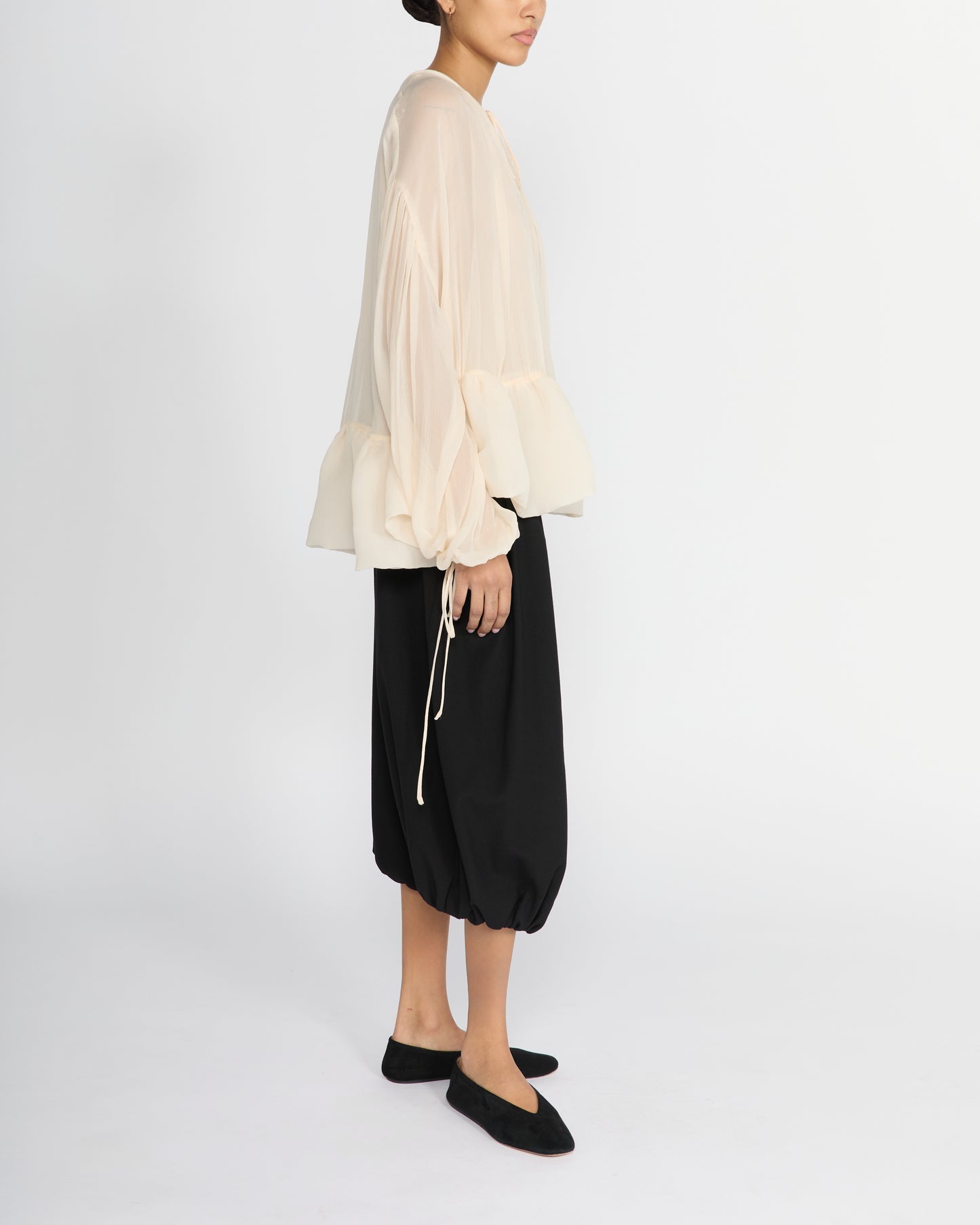 CHIFFON PEPLUM BLOUSE