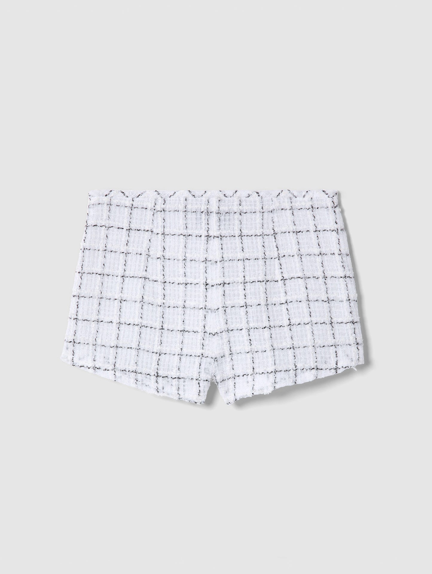 WHITE TWEED MADELINE SHORTS