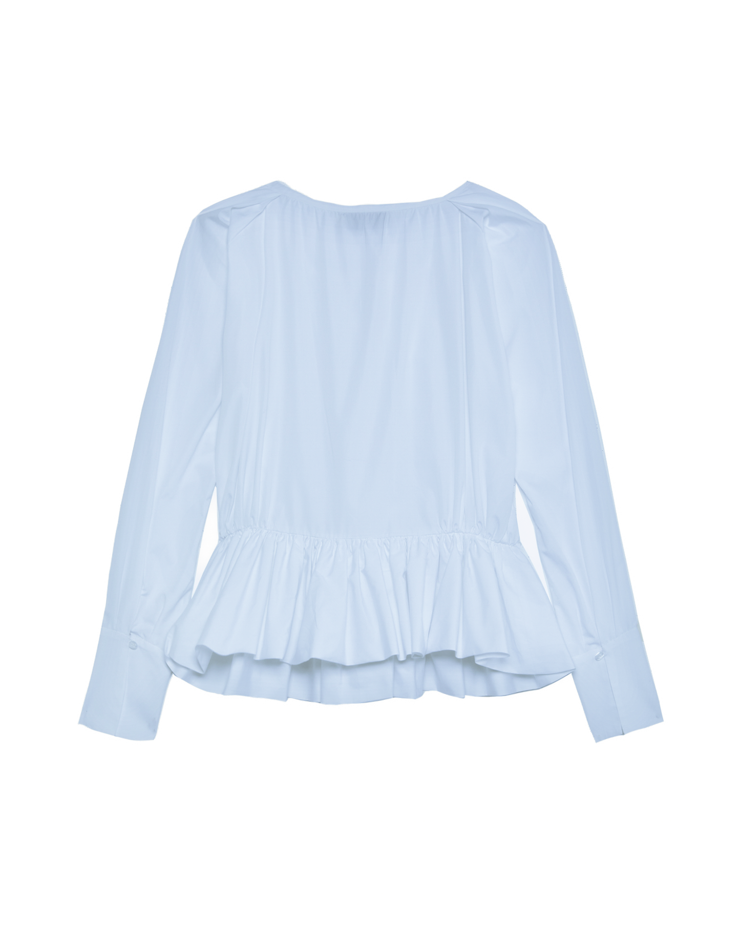 PALE BLUE PEPLUM SHIRT
