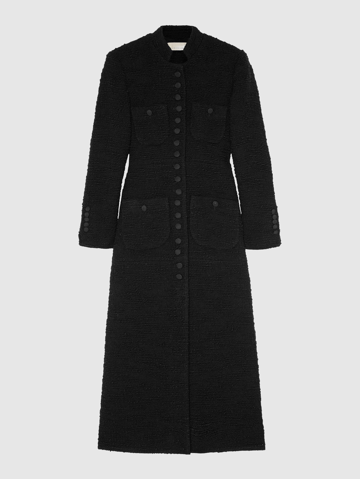 IMPERIAL COAT IN BLACK TEXTURED TWEED