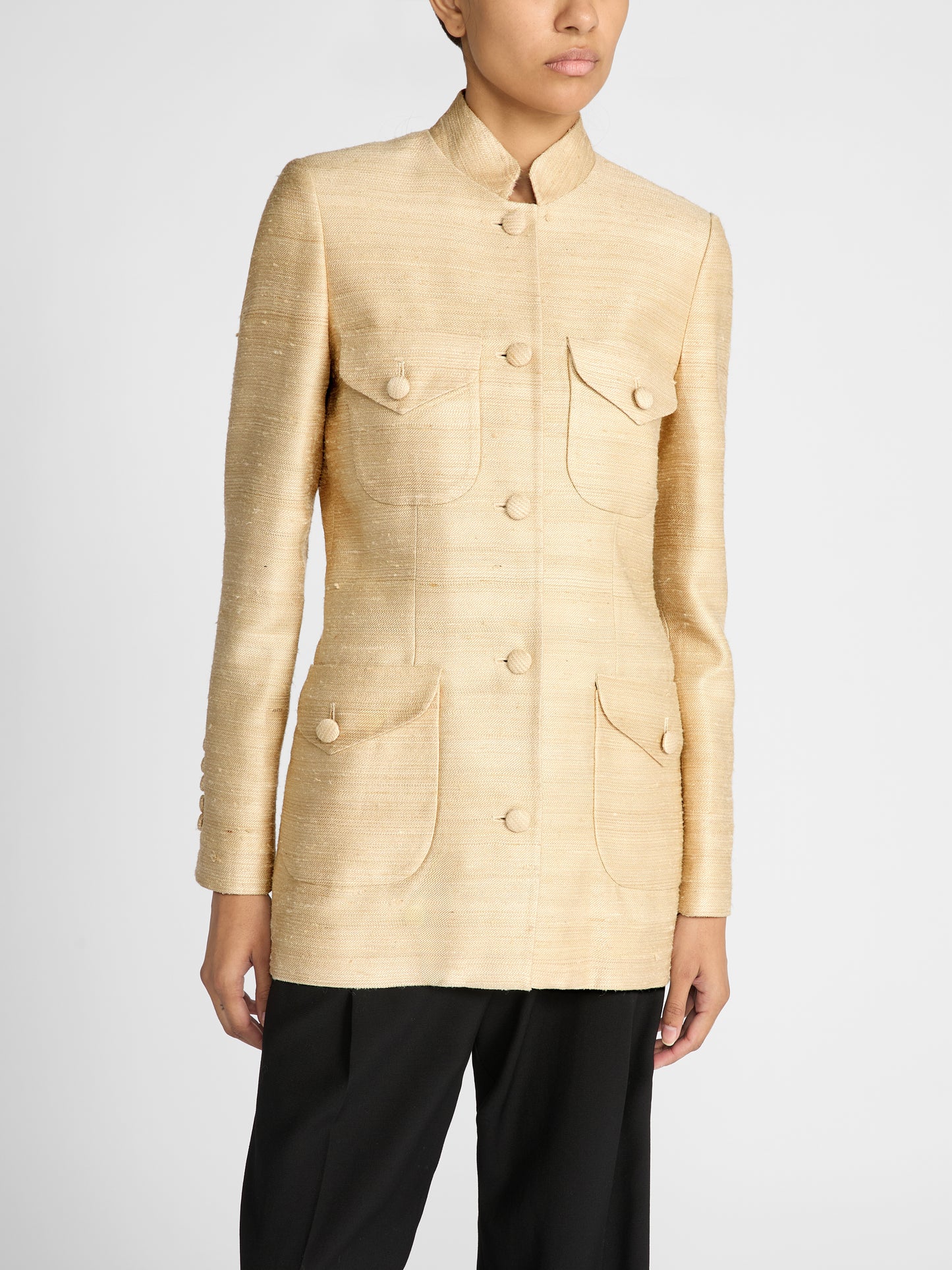 RAJA JACKET IN GOLD SILK