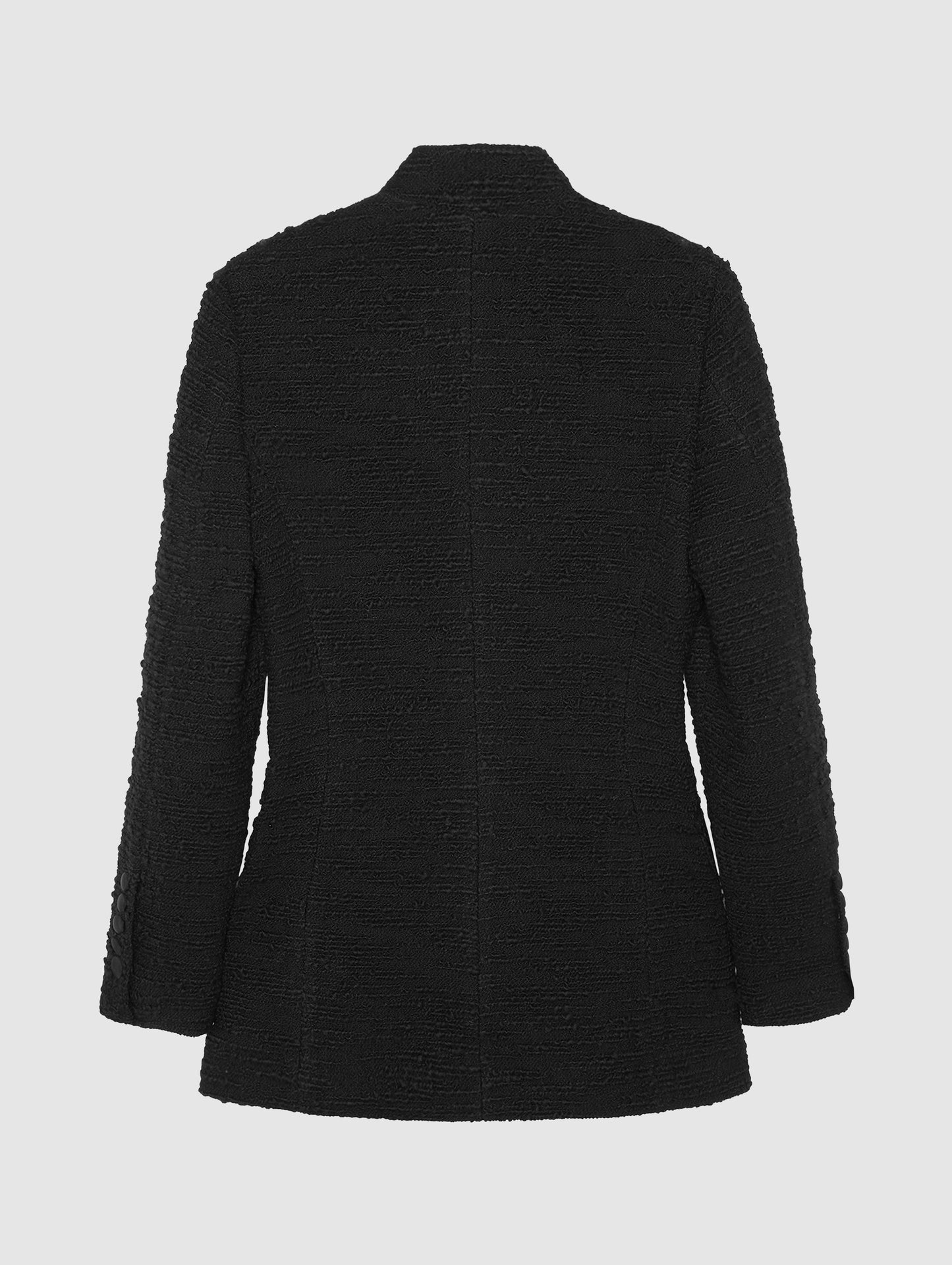 RAJA JACKET IN BLACK TEXTURED TWEED
