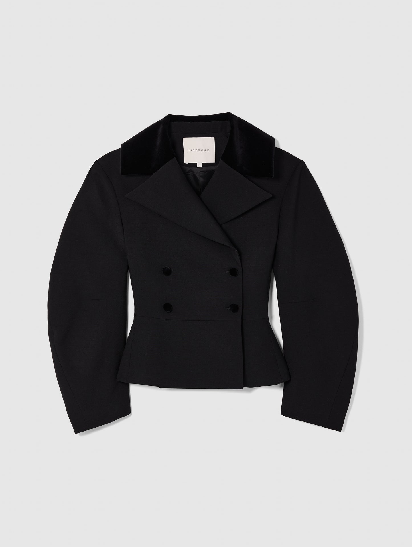 JIANI JACKET IN BLACK WOOL AND VELVET