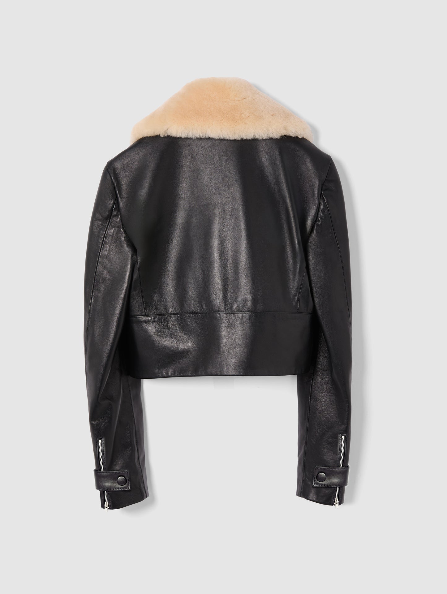 CROPPED RAJA JACKET IN BLACK LEATHER