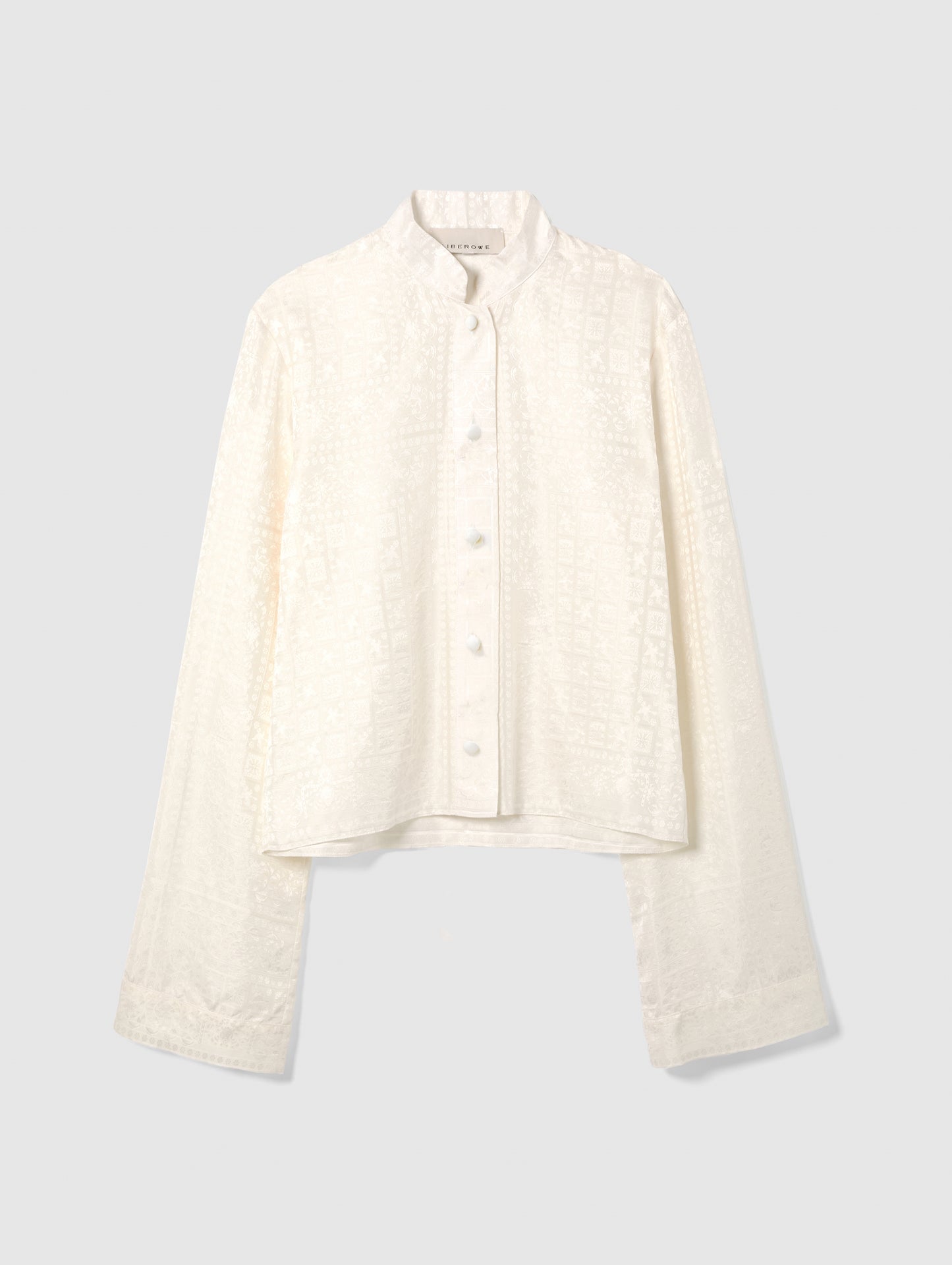 NISHA SILK SHIRT IN IVORY JACQUARD