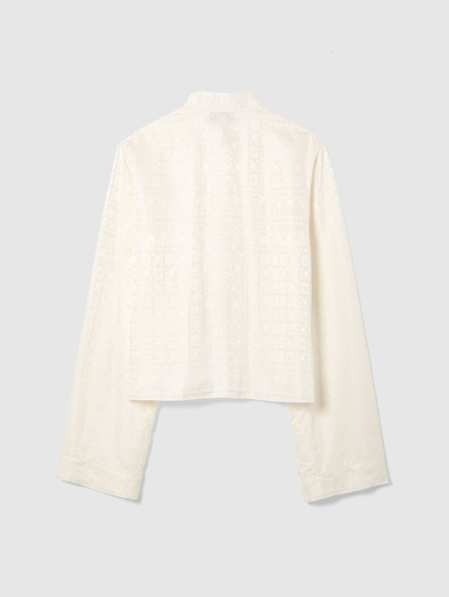 NISHA SILK SHIRT IN IVORY JACQUARD