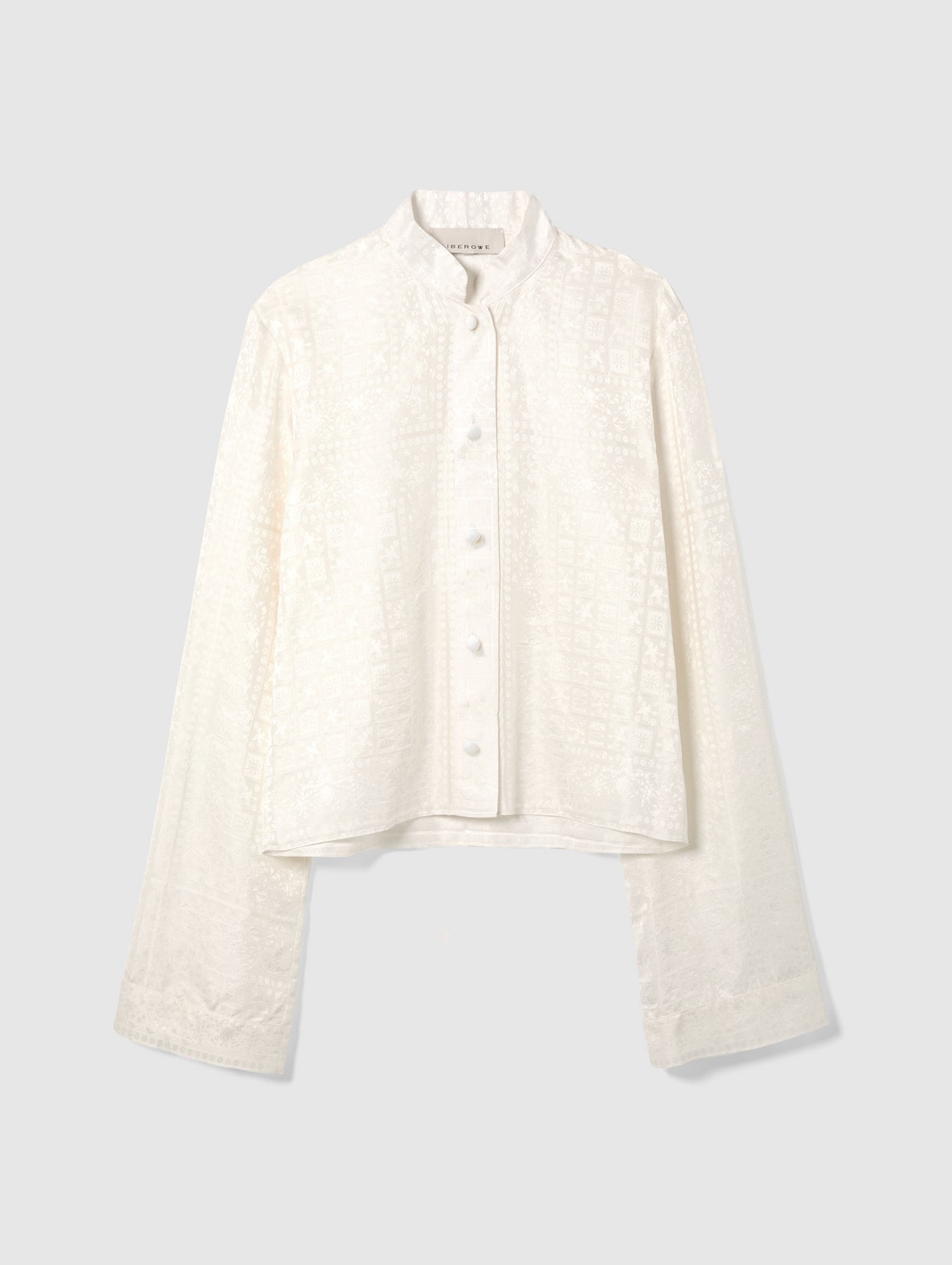 NISHA SILK SHIRT IN IVORY JACQUARD