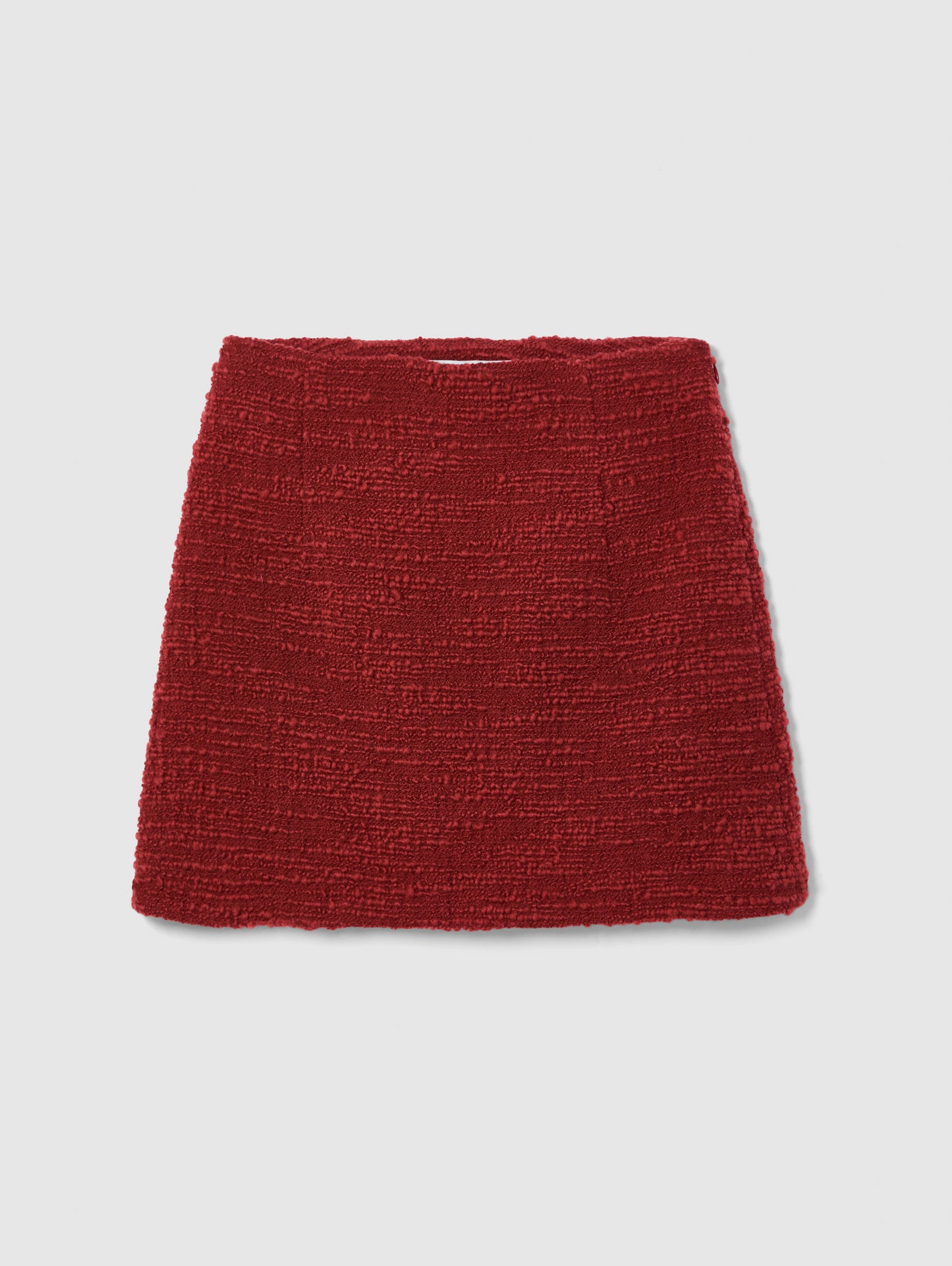 VERA TWEED MINI SKIRT IN BERRY RED