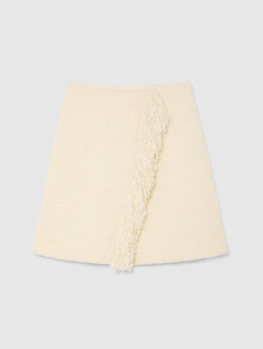 FRINGE MINI SKIRT IN VANILLA CREAM