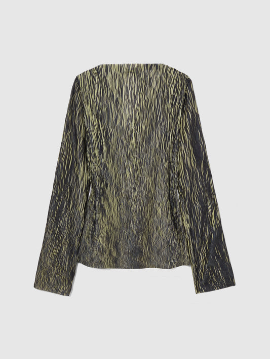 PLISSE LONG SLEEVE TOP