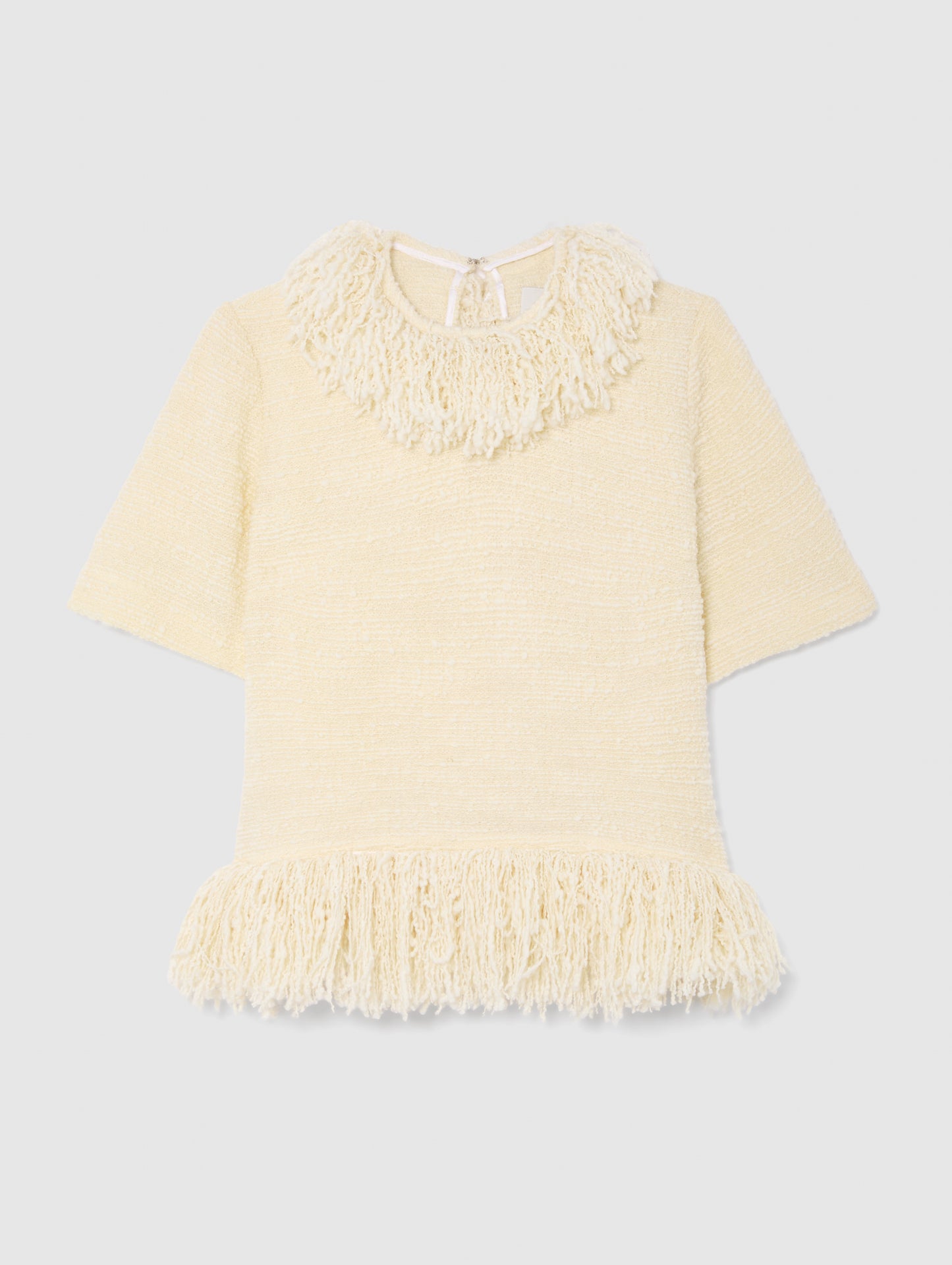 FRINGE TOP IN VANILLA CREAM