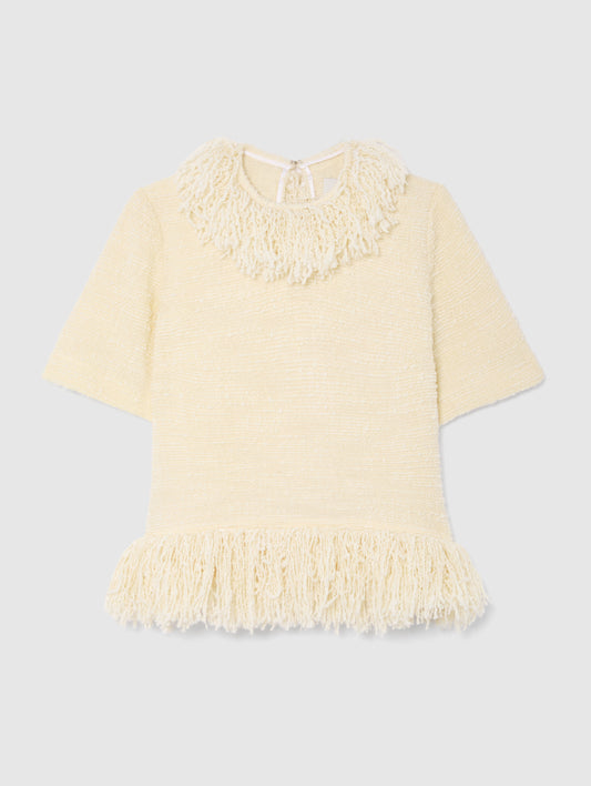 FRINGE TOP IN VANILLA CREAM