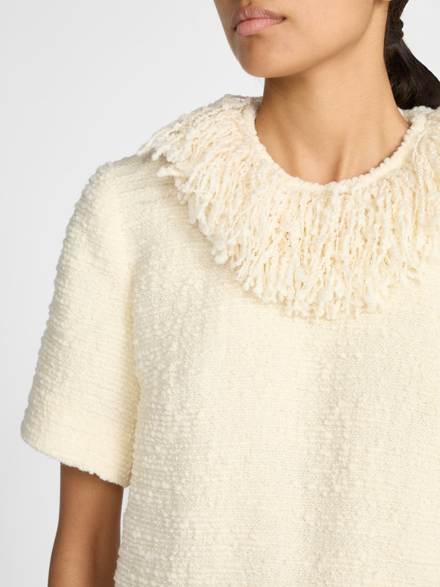 FRINGE TOP IN VANILLA CREAM