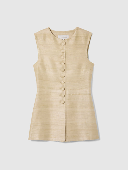 VANIA VEST IN GOLD SILK