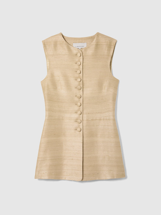 VANIA VEST IN GOLD SILK