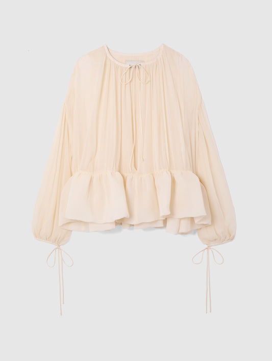 CHIFFON PEPLUM BLOUSE