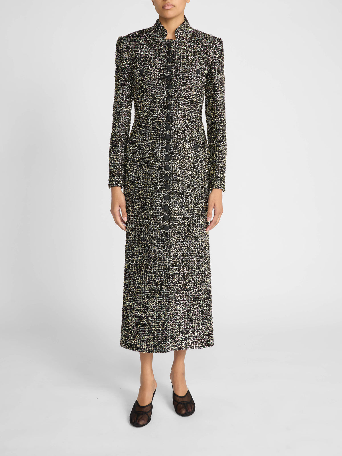 IMPERIAL COAT IN BLACK AND GOLD TWEED