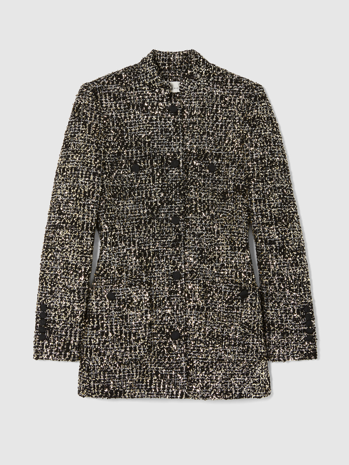 RAJA JACKET IN BLACK AND GOLD TWEED