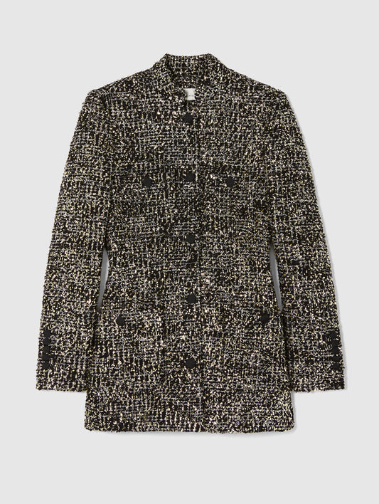 RAJA JACKET IN BLACK AND GOLD TWEED