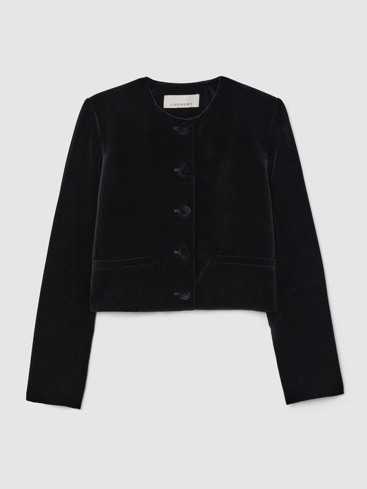 CROPPED JACKET IN VELVET