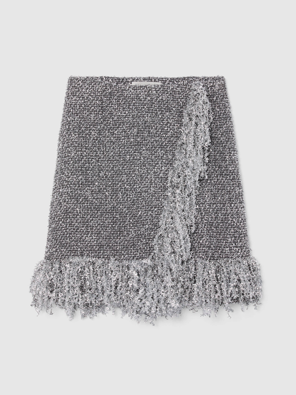 SILVER METALLIC FRINGE SKIRT