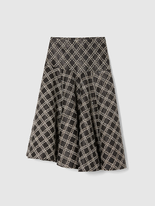 LEATHER EMBROIDERED SKIRT