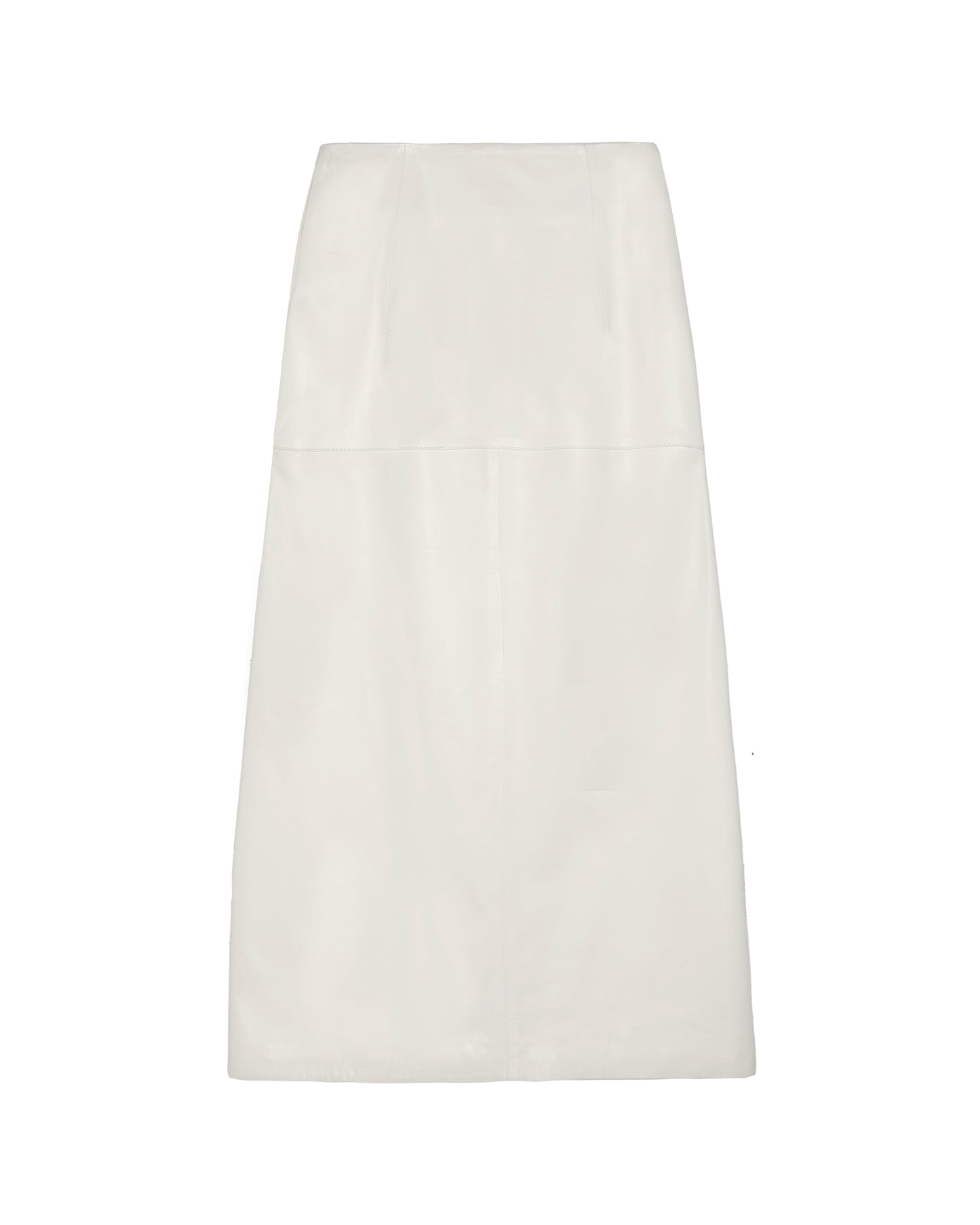 LEATHER MAHA MIDI SKIRT IN WHITE