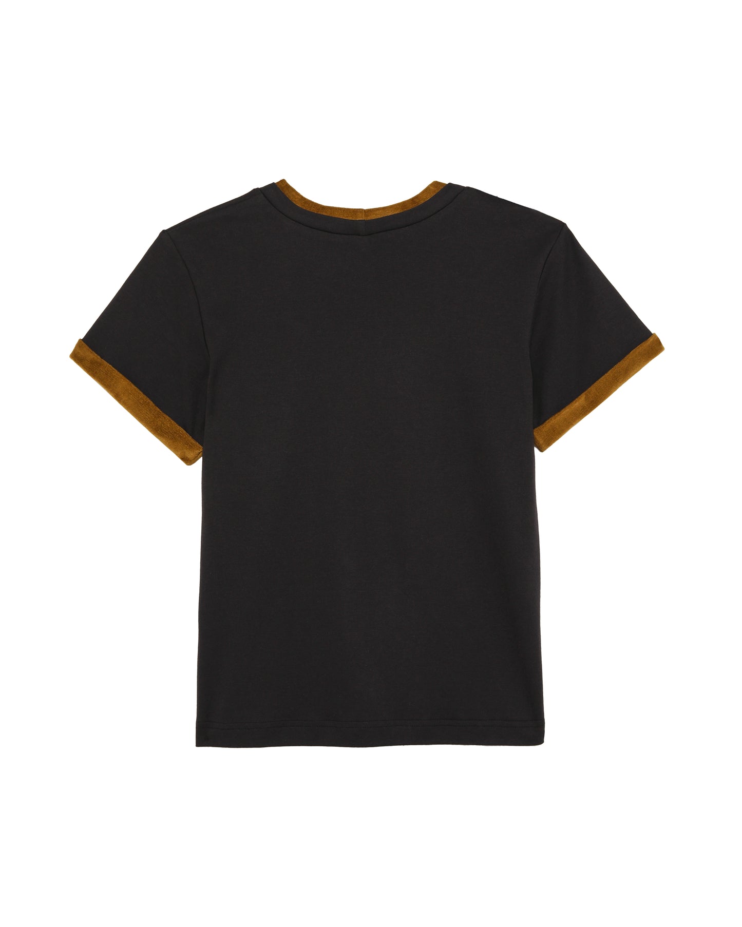 BLACK VELVET TRIM T-SHIRT