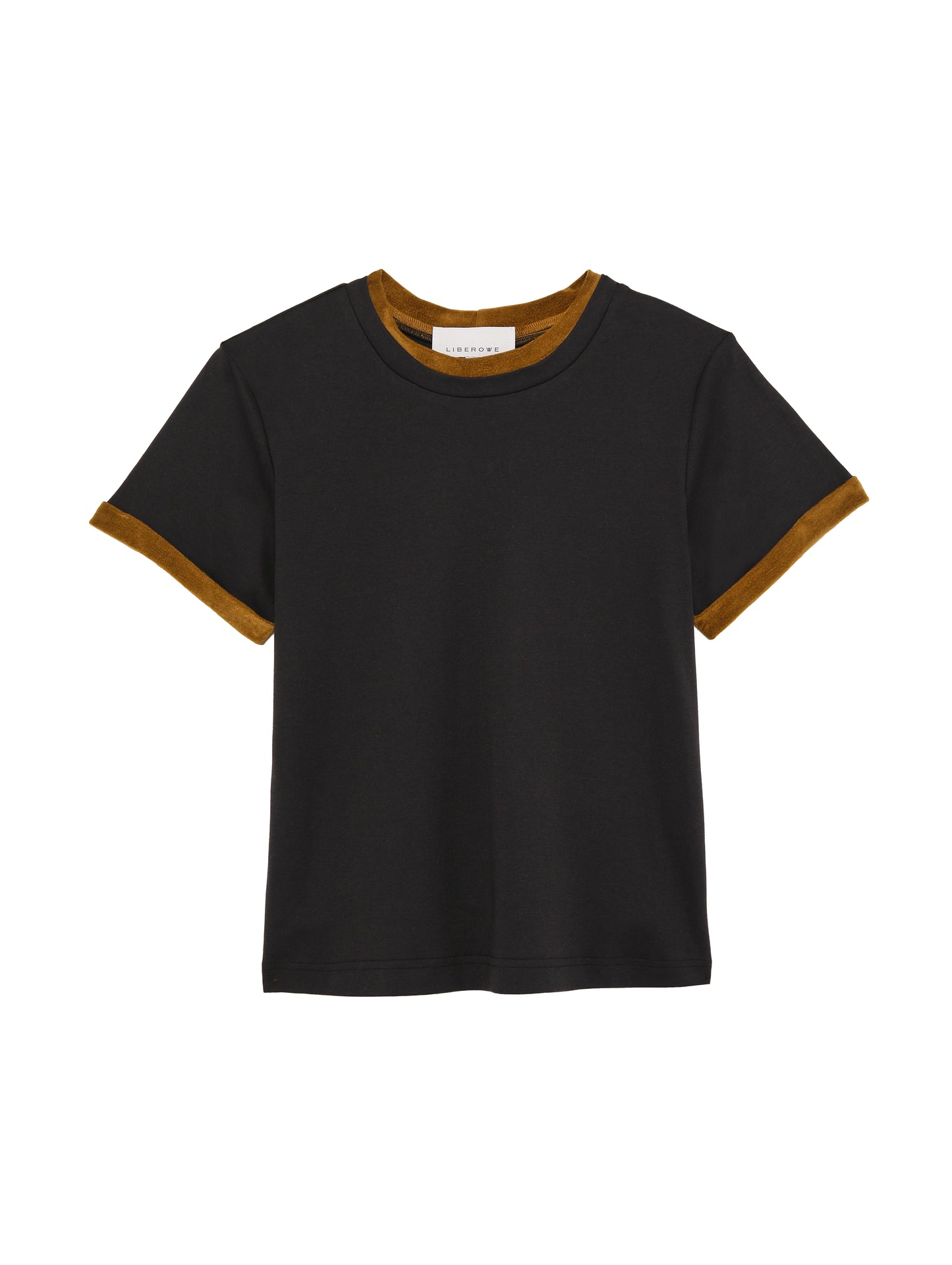 BLACK VELVET TRIM T-SHIRT