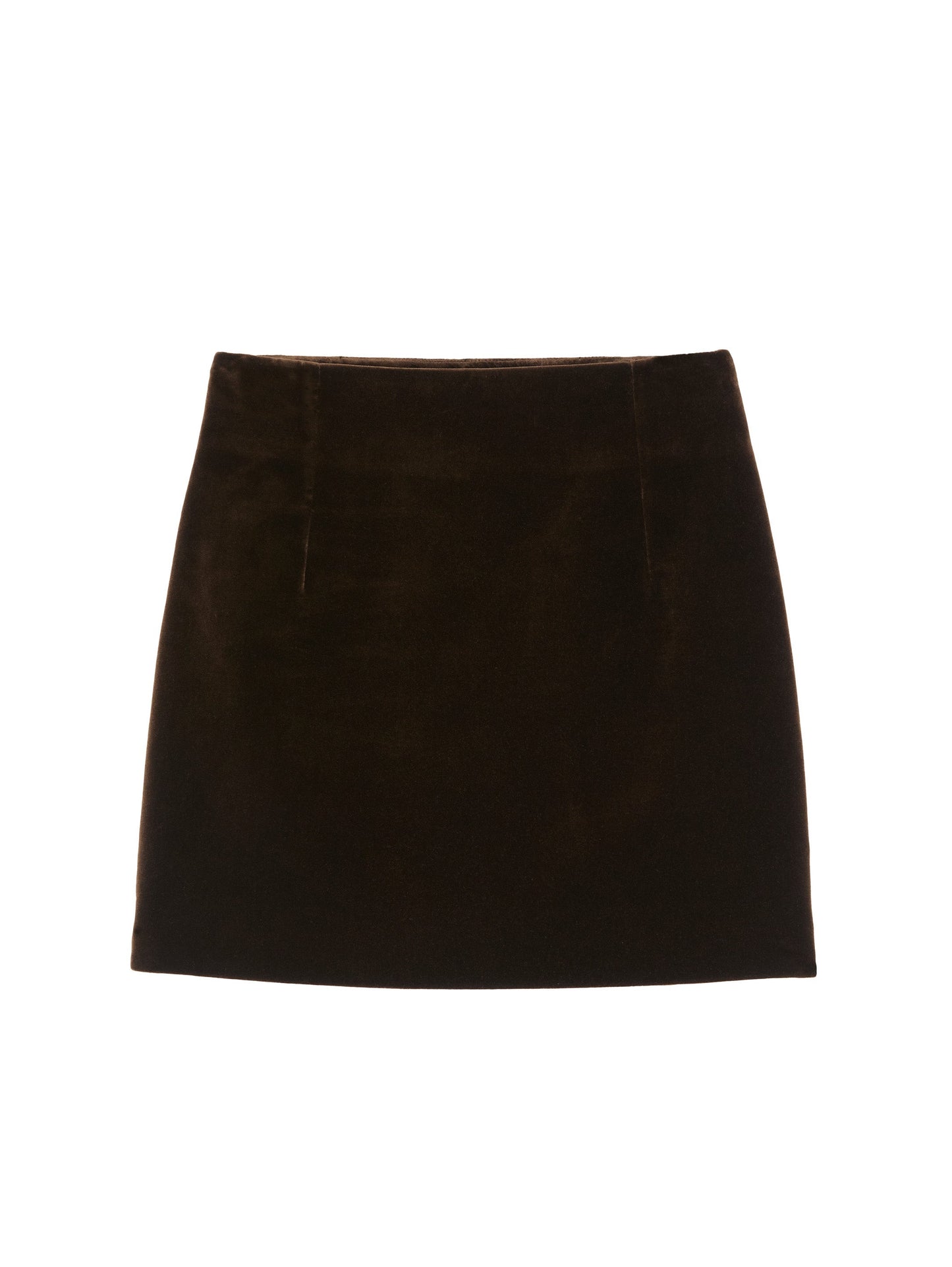 CHOCOLATE VELVET VERA MINI SKIRT