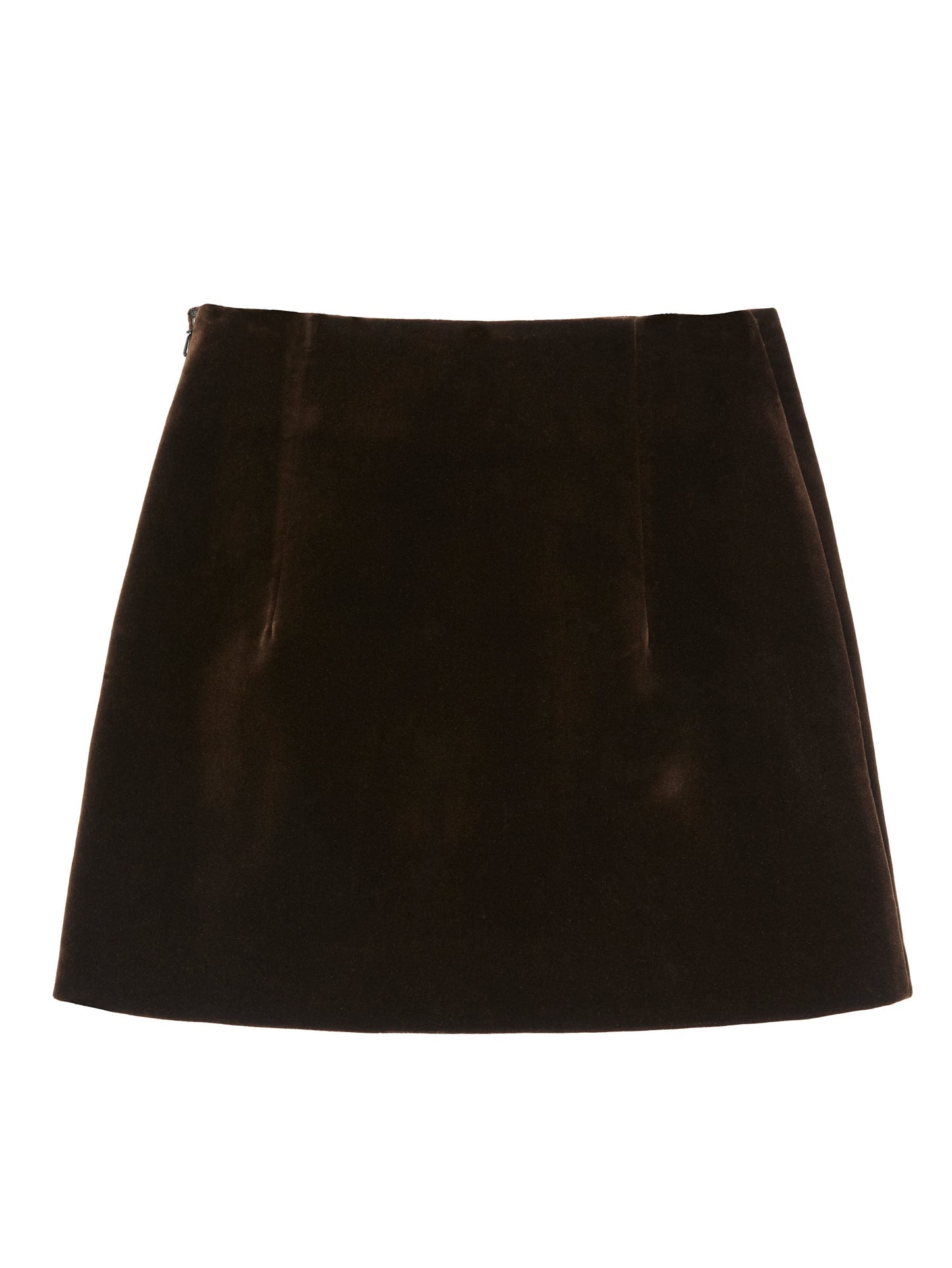 CHOCOLATE VELVET VERA MINI SKIRT