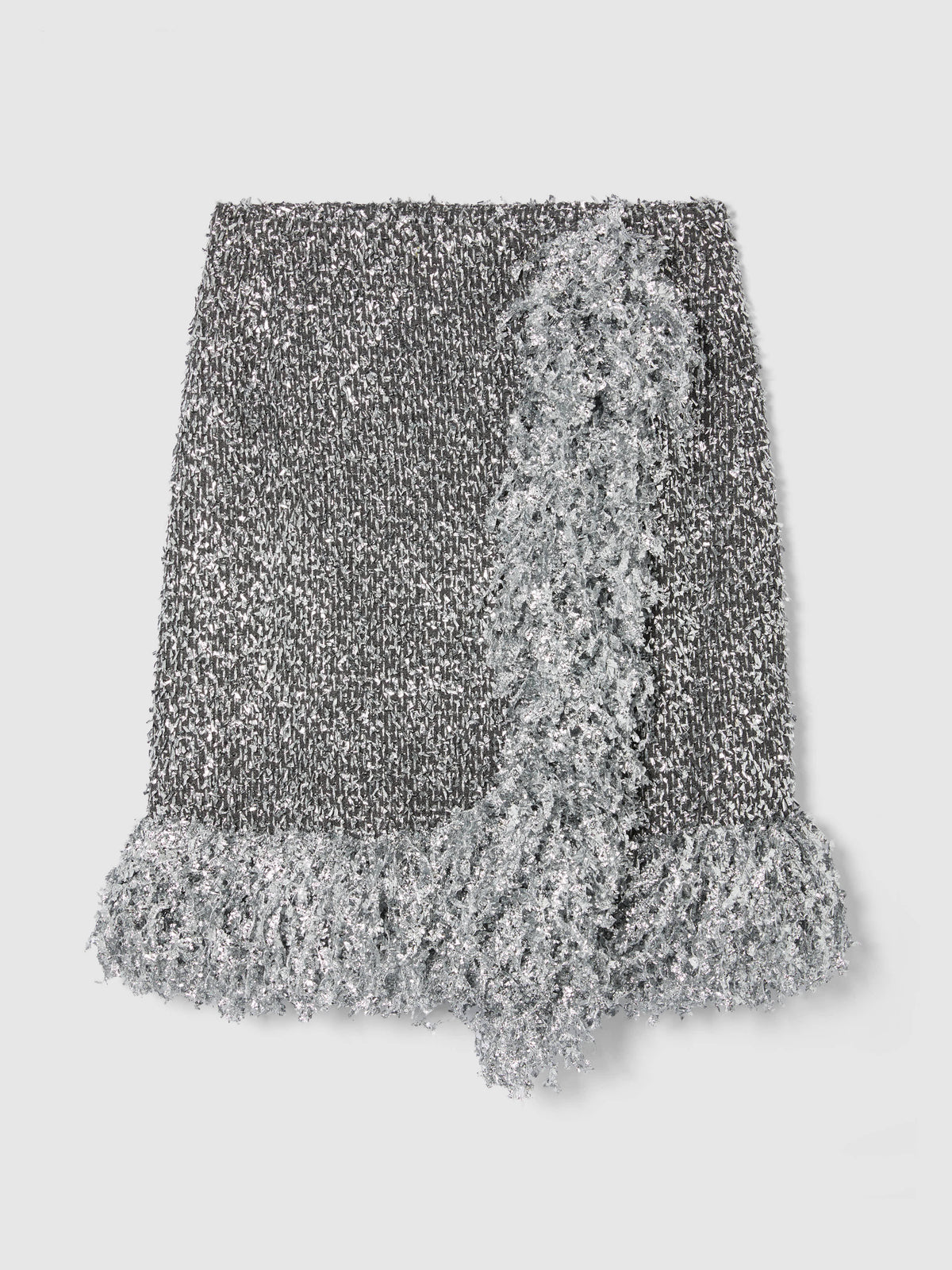 SILVER METALLIC FRINGE SKIRT