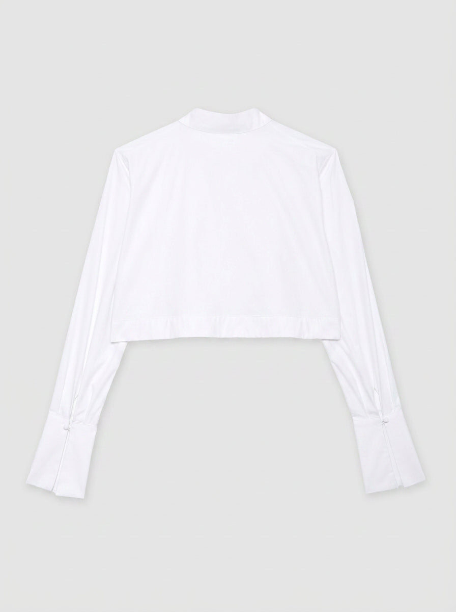 WHITE CROPPED NERHU SHIRT