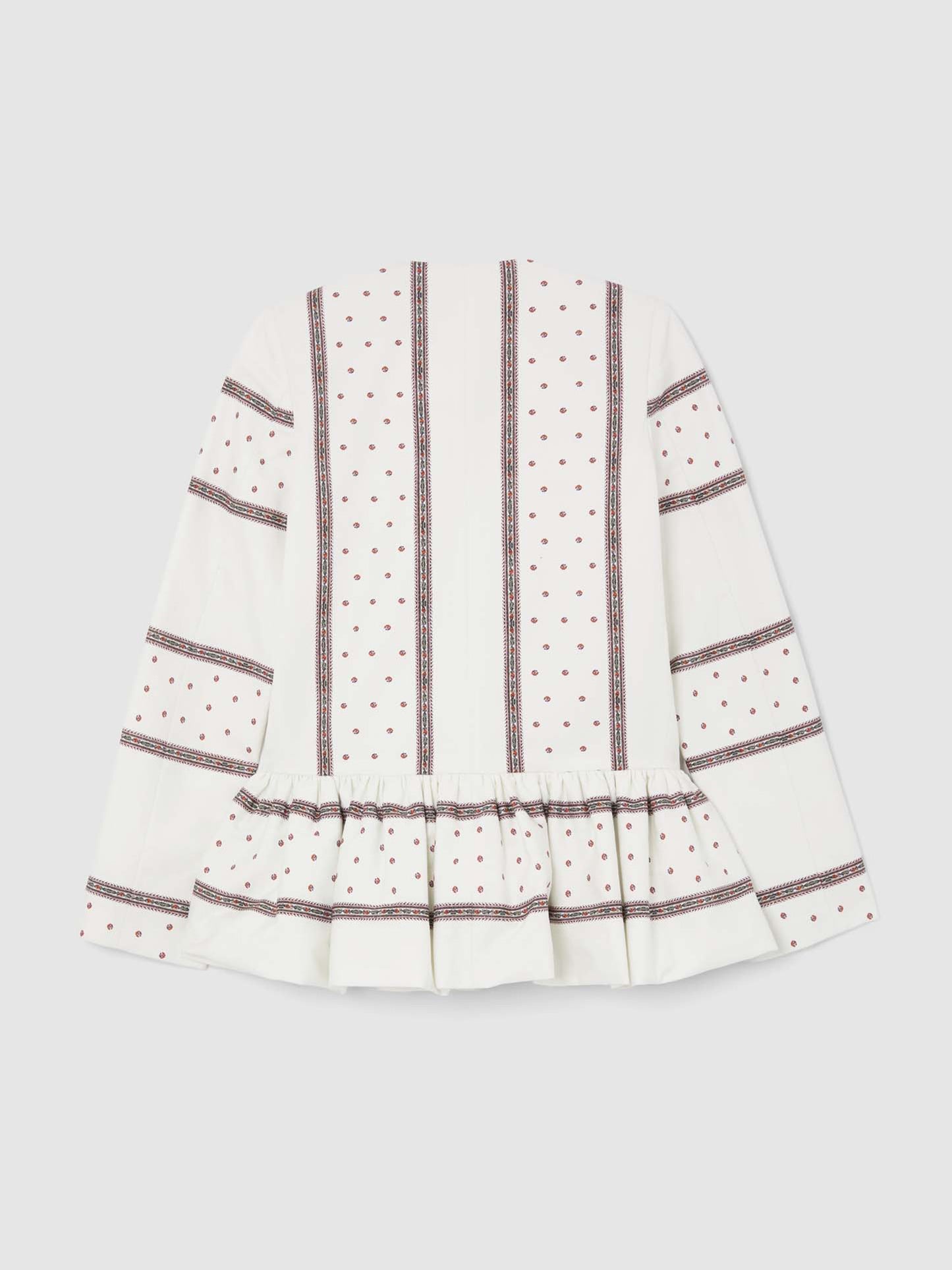 STRIPE PRINT PEPLUM JACKET