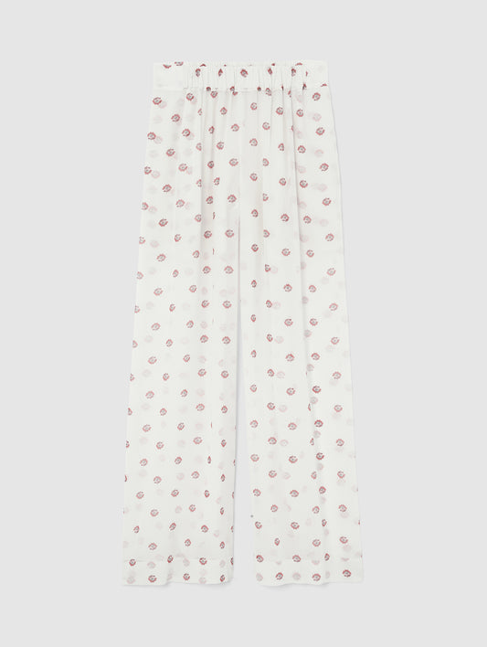 SILK PRINT PALAZZO TROUSERS
