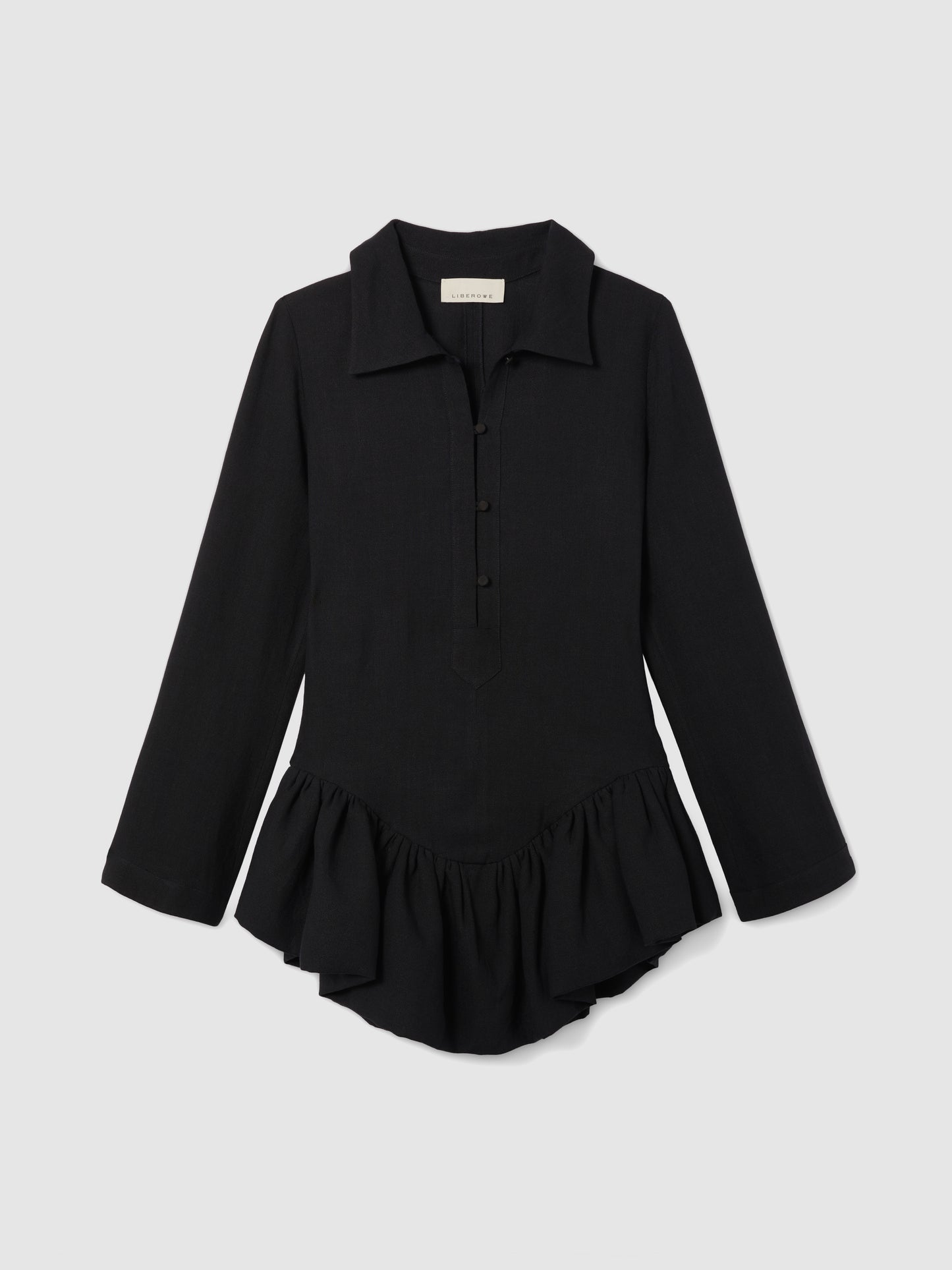 PEPLUM POLO DRESS BLACK