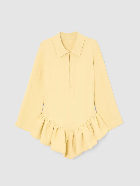 PEPLUM POLO YELLOW DRESS