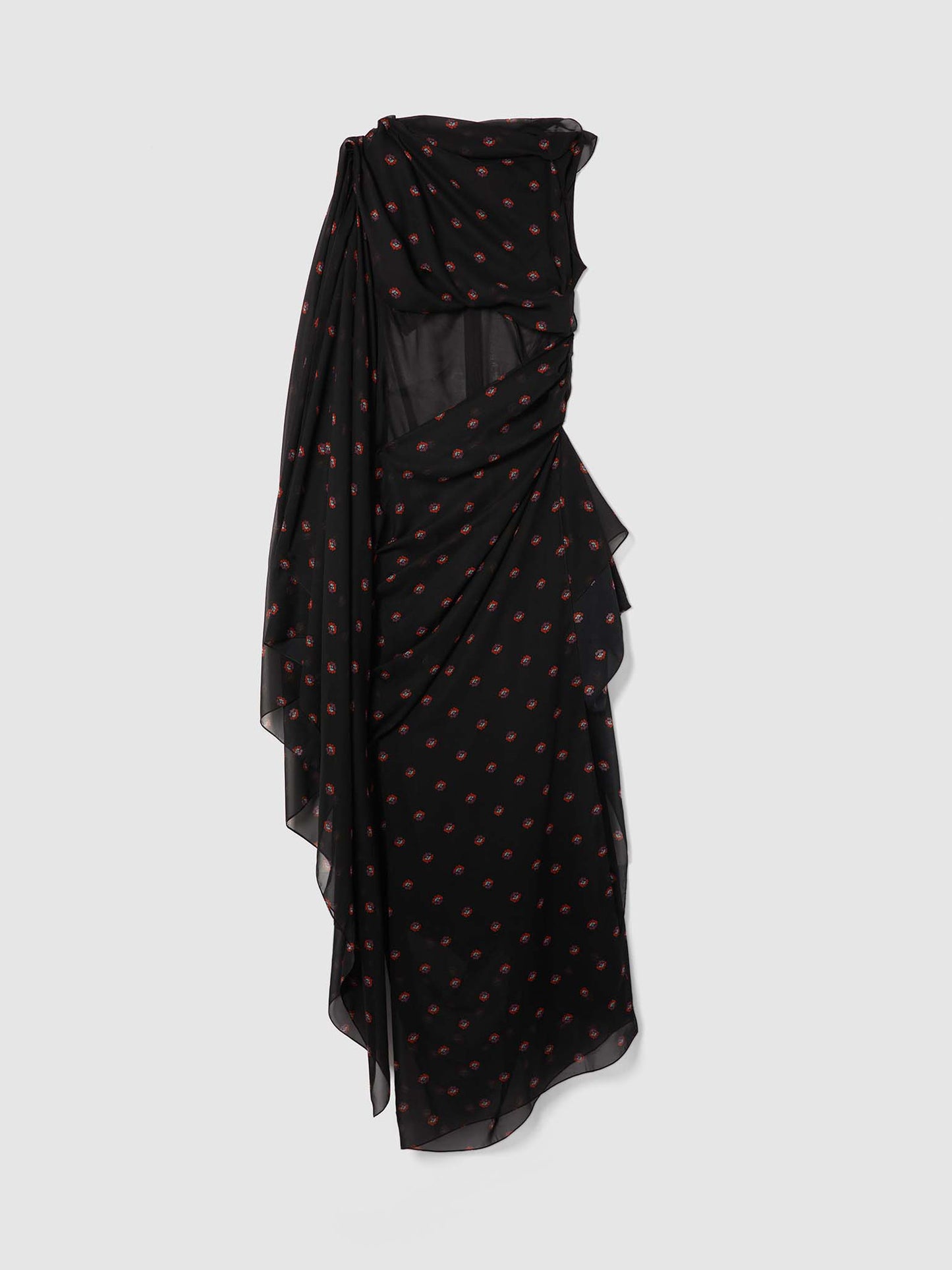 LYRA DRAPED SILK DRESS