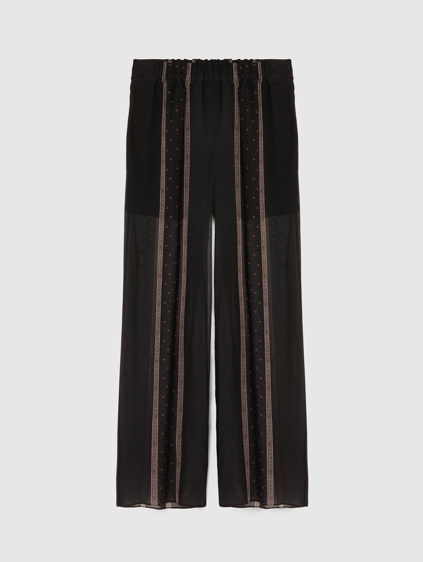 SILK STRIPE PALAZZO TROUSERS