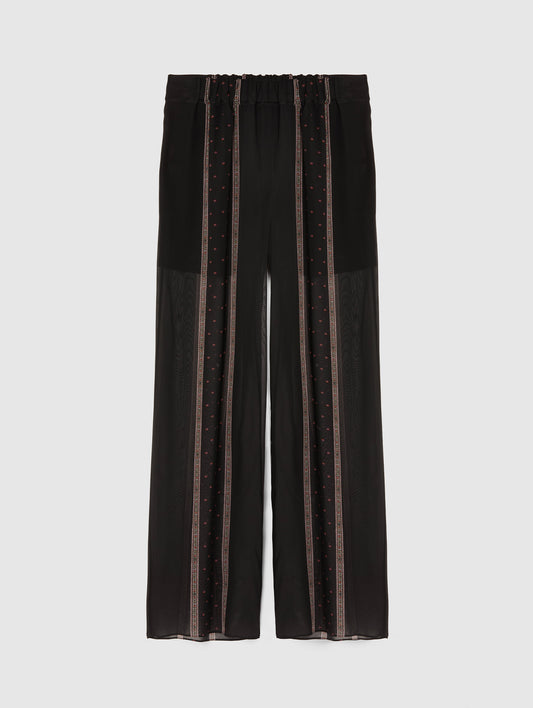 SILK STRIPE PALAZZO TROUSERS