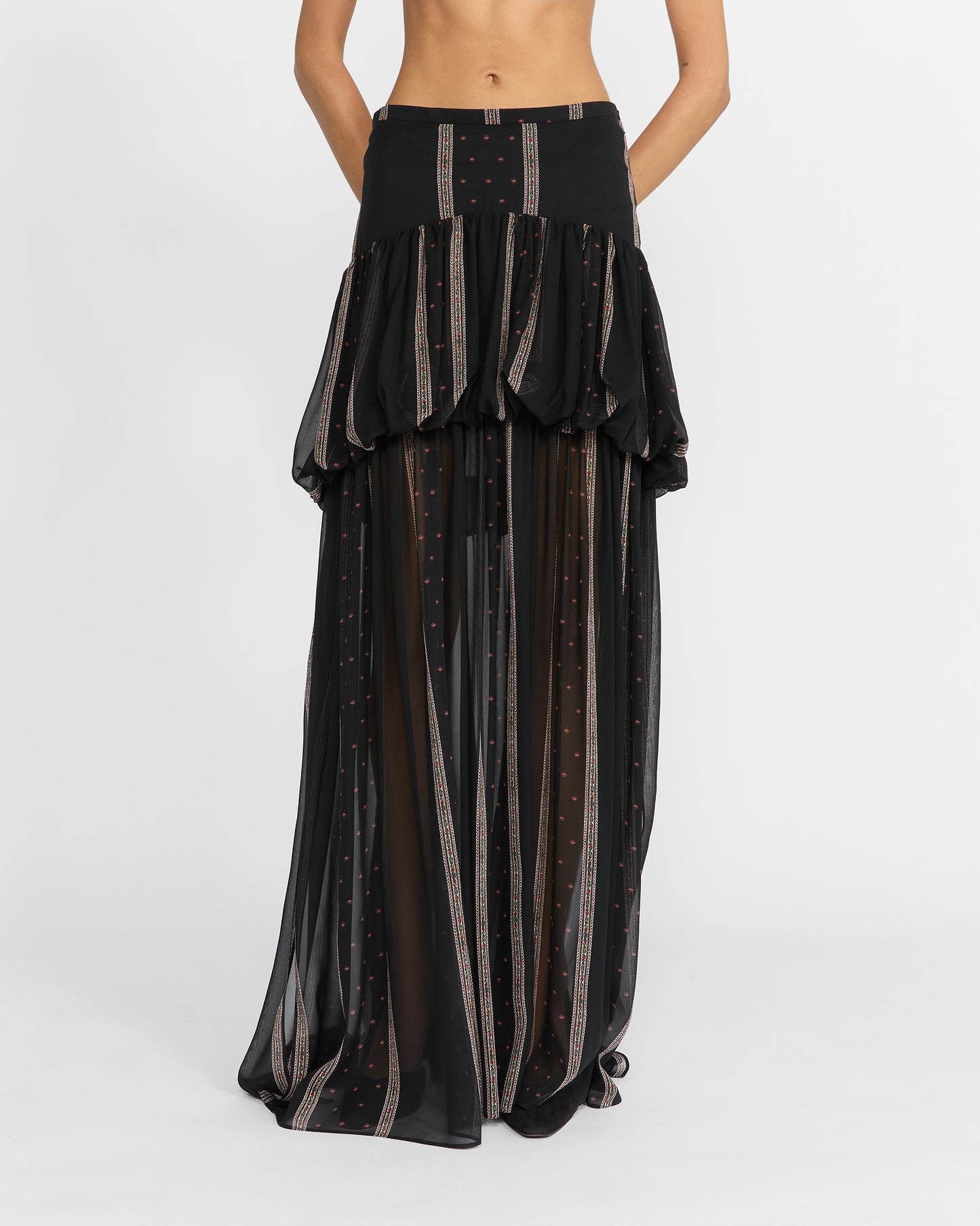 NINA SILK PEPLUM SKIRT