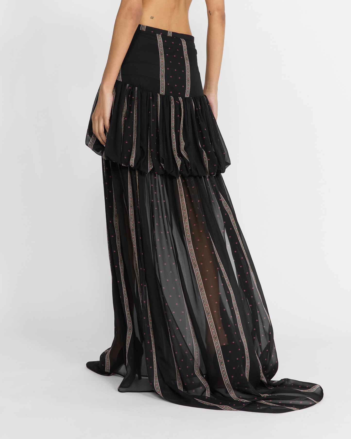 NINA SILK PEPLUM SKIRT