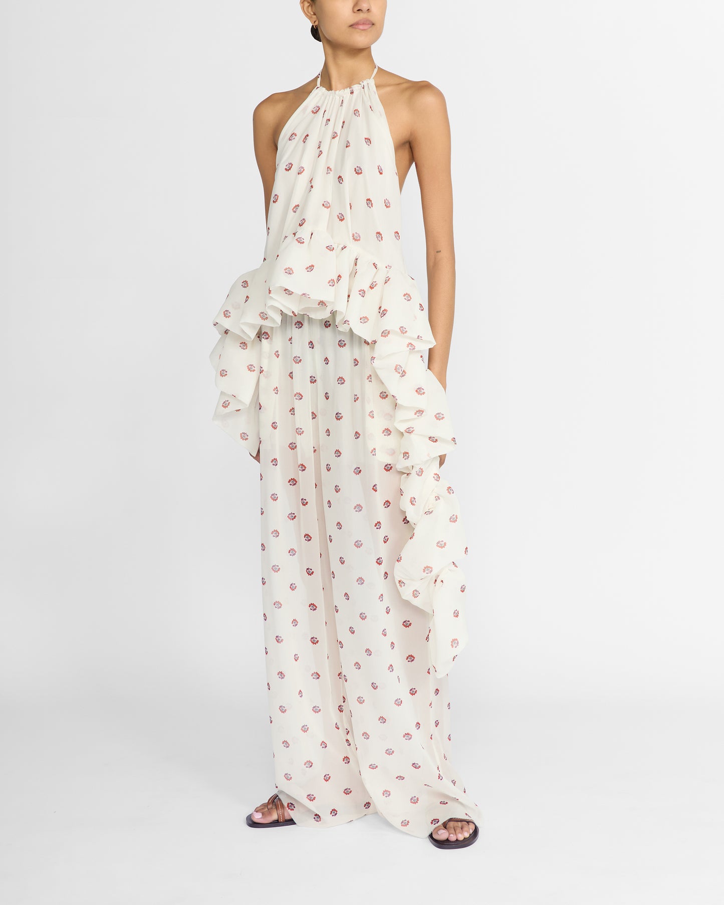 TAMARA PEPLUM TOP SILK PRINT