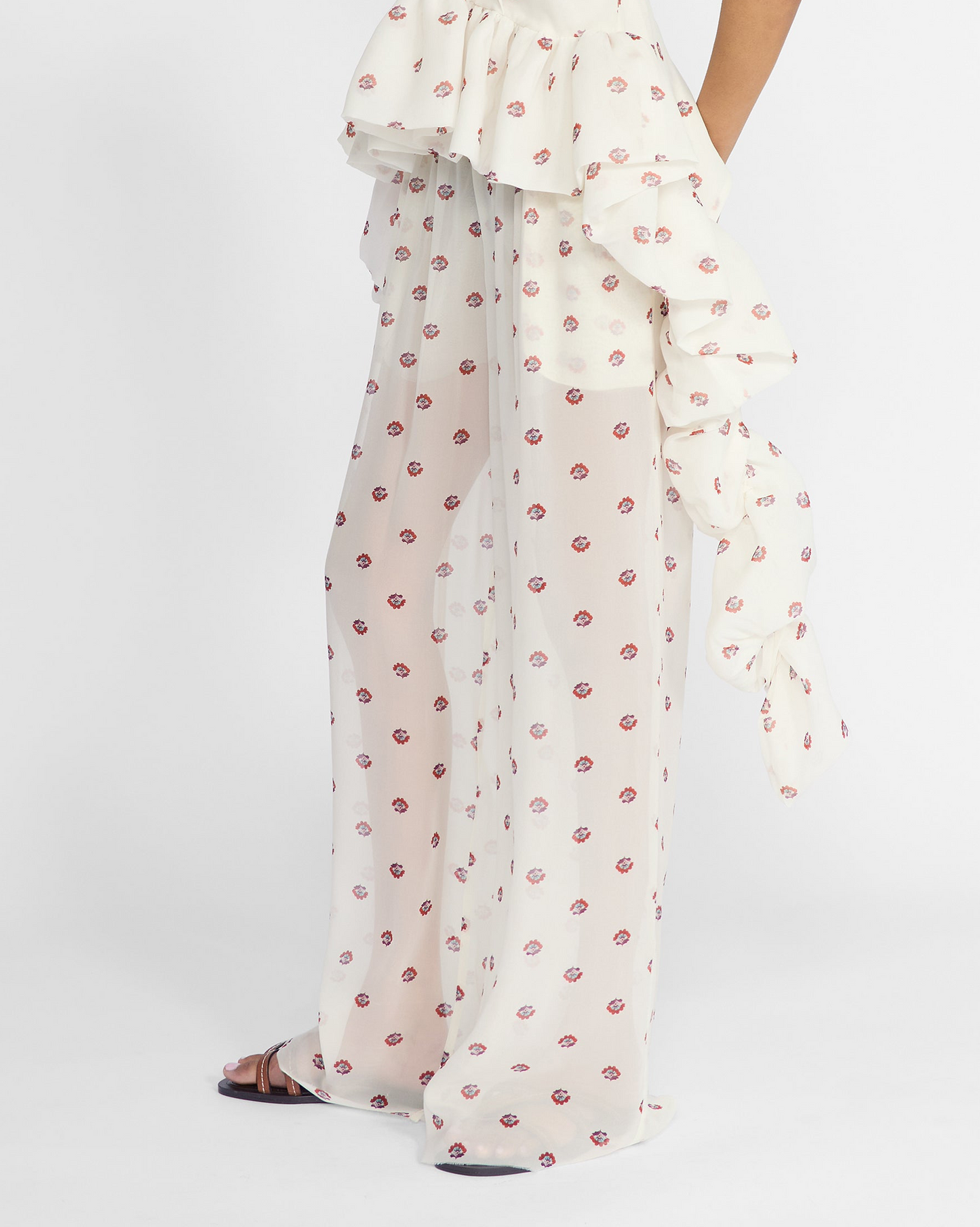 SILK PRINT PALAZZO TROUSERS