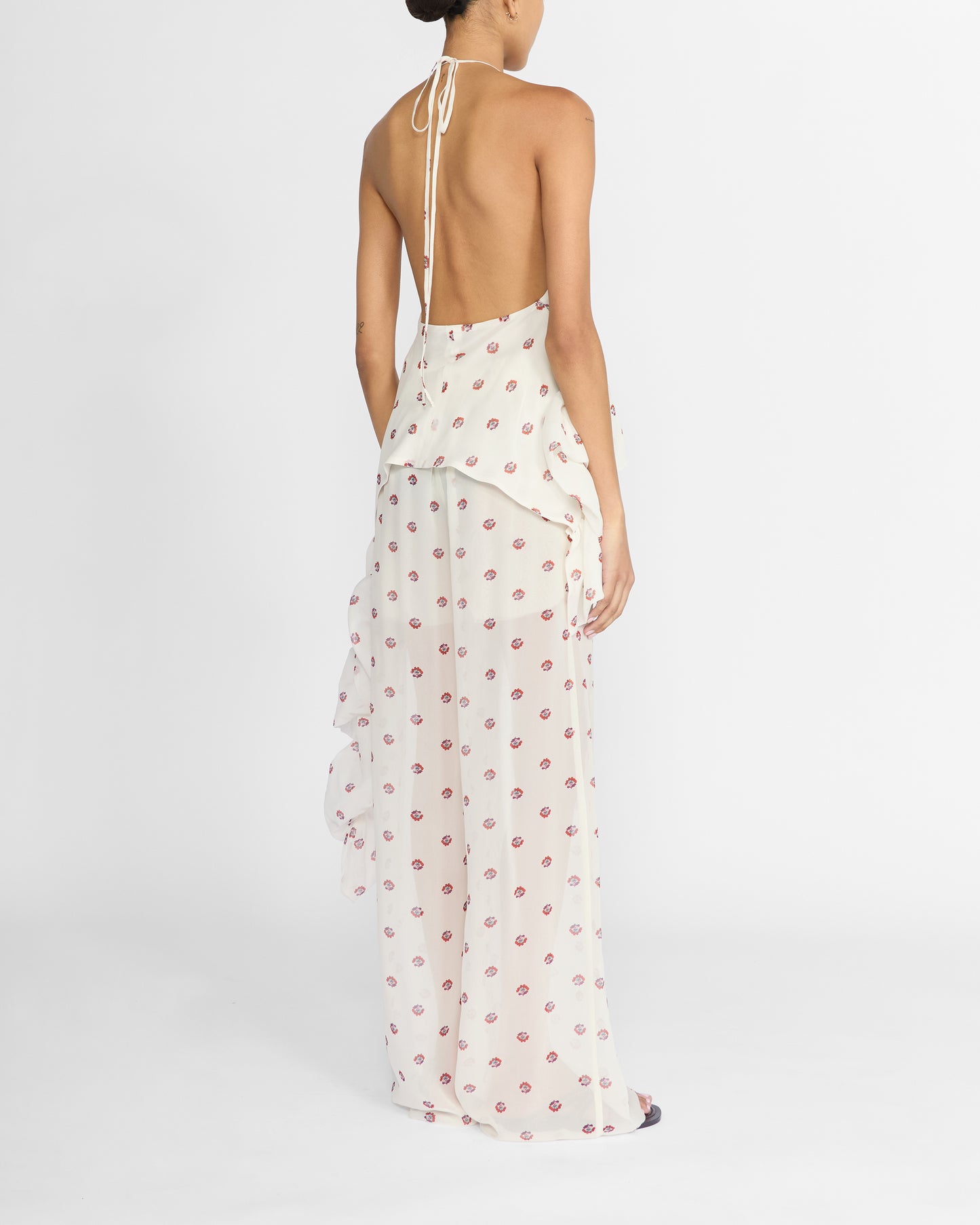 TAMARA PEPLUM TOP SILK PRINT