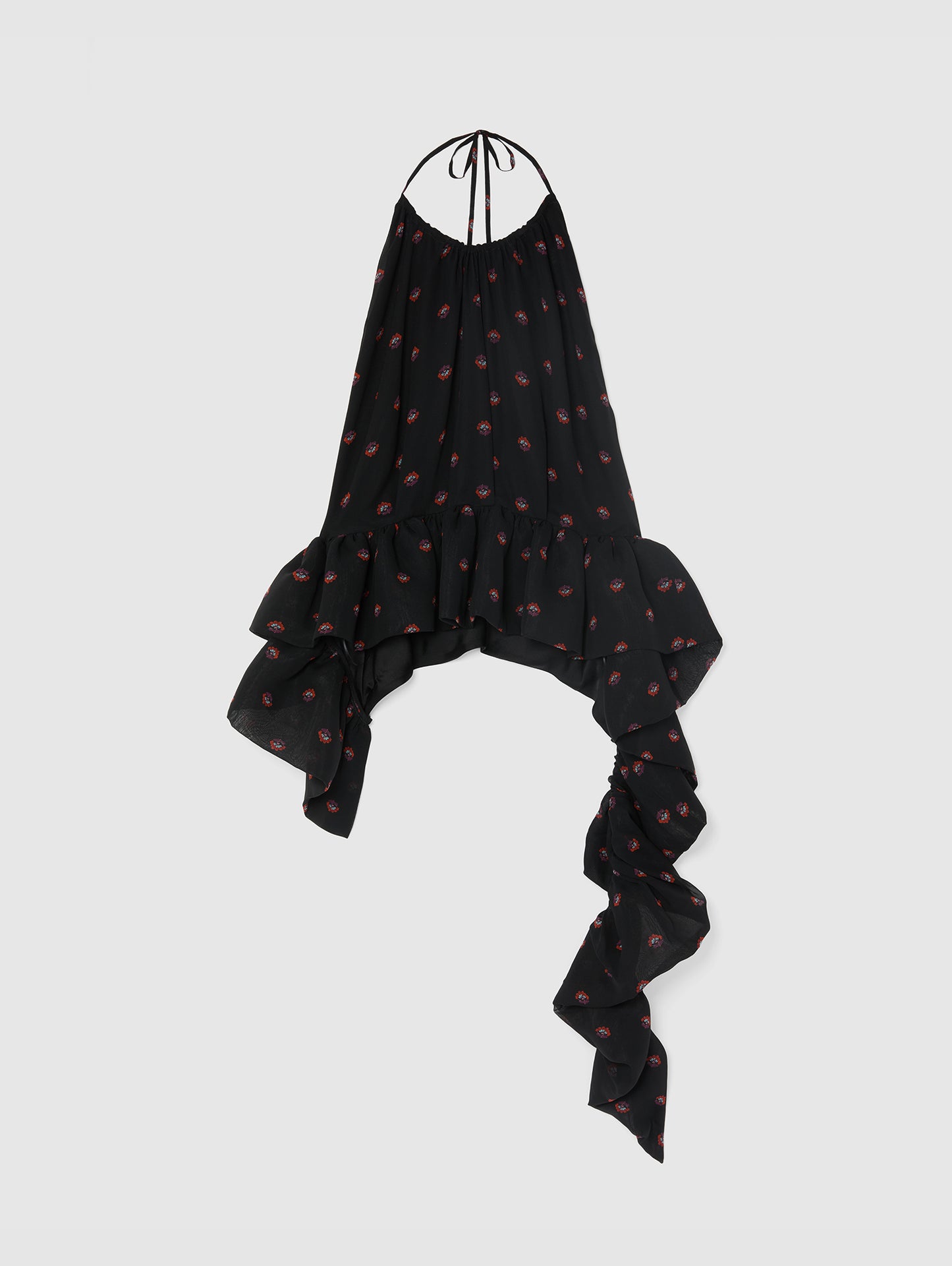 TAMARA PEPLUM TOP BLACK PRINT