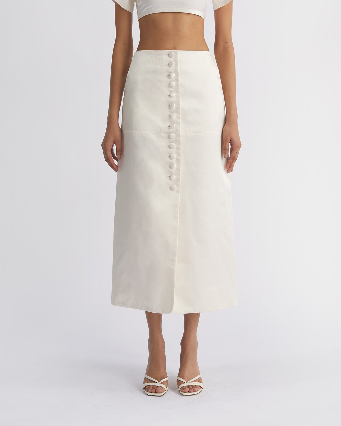 MAHA MIDI SKIRT IN SATIN DUHCESS